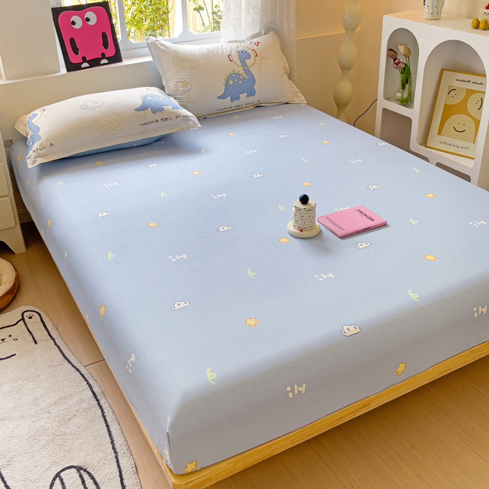 91家纺网 家纺一手货源 找家纺 （总）依庭 2025新款全棉印花花卉款四件套单品系列-单床笠