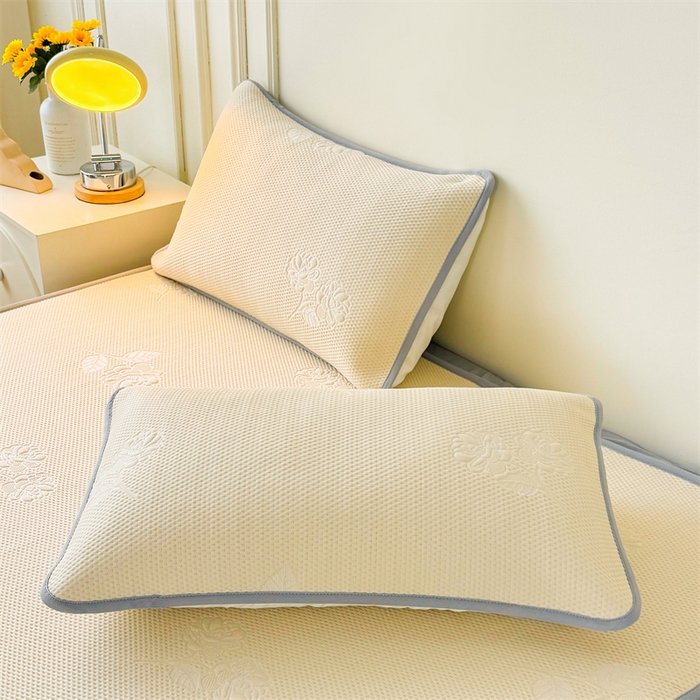 91家纺网 家纺一手货源 找家纺 恒爱   2025新款冰丝牡丹花床笠 象牙白