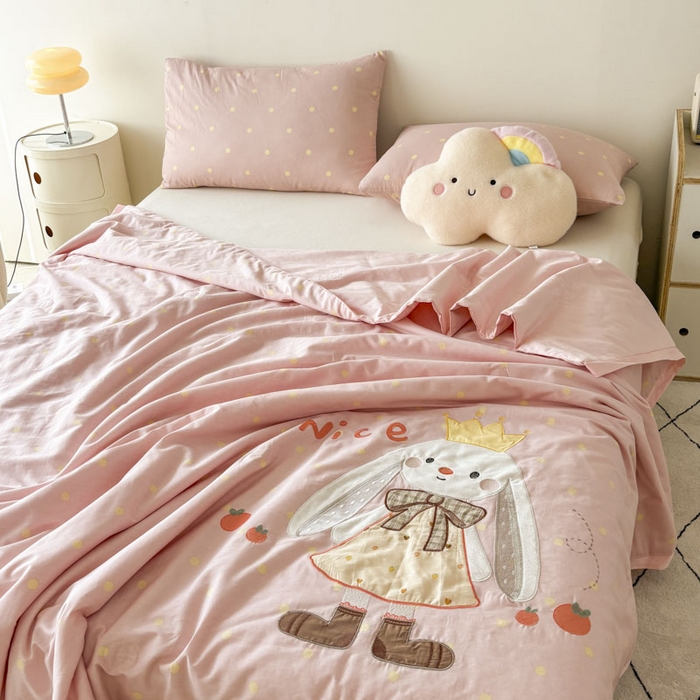 91家纺网 家纺一手货源 找家纺 （总）鸣升家纺  2025新款精梳全棉纯棉绣花夏被夏凉被空调被