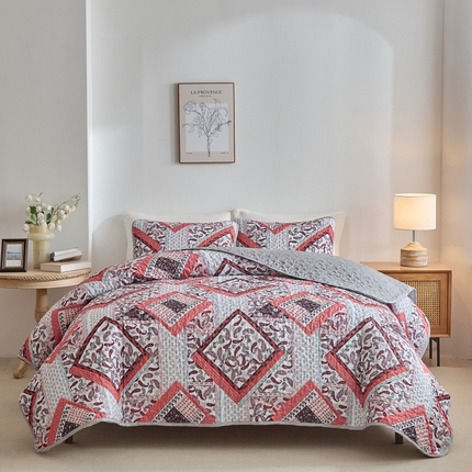 温宁家纺 2025新款数码印花床盖 凡尔赛