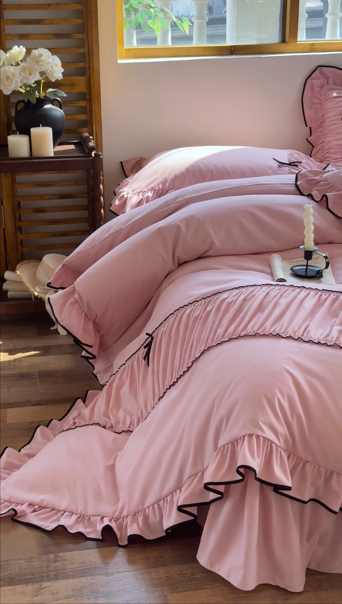 91家纺网 家纺一手货源 找家纺 （总）2025秋冬新款A类母婴级法式风忆棉床裙床笠四件套