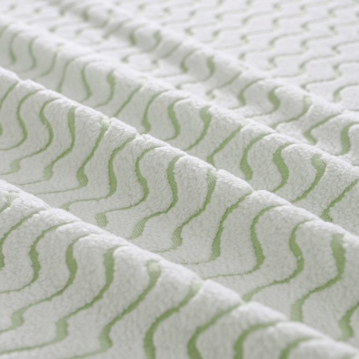 91家纺网 家纺一手货源 找家纺 2025新款防滑防尘斗柜套裙边-水波纹系列 浅绿