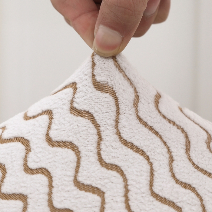 91家纺网 家纺一手货源 找家纺 2025新款防滑防尘斗柜套裙边-水波纹系列 咖色