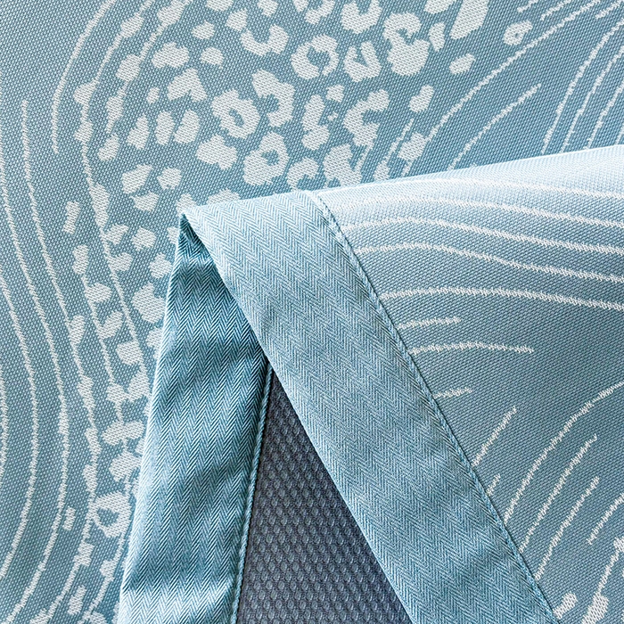 91家纺网 家纺一手货源 找家纺 2025新款A类PE提花凉席-波光粼粼 波光粼粼-以太兰