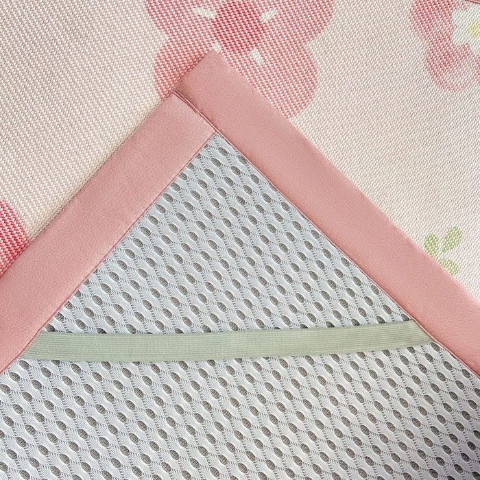 91家纺网 家纺一手货源 找家纺 2025新款A类抗菌数码印花冰藤席 草莓物语