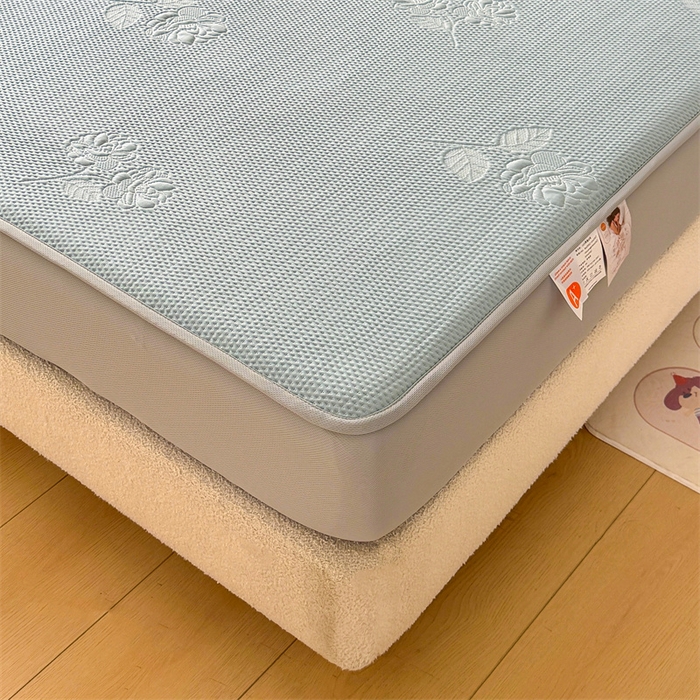 91家纺网 家纺一手货源 找家纺 恒爱   2025新款冰丝牡丹花床笠 蓝灰