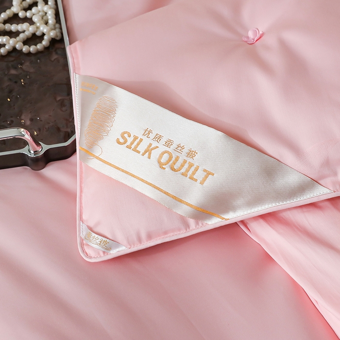 91家纺网 家纺一手货源 找家纺 畅畅家纺 2025新款100%柞蚕丝被野生天然纯蚕丝全棉提花夏被子春秋被冬被子被芯柞蚕丝 双喜-淑女粉