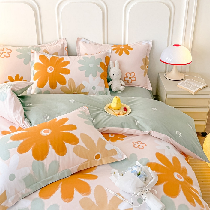 91家纺网 家纺一手货源 找家纺 依庭 2025新款全棉印花花卉款四件套单品系列-四件套 印凤晓月