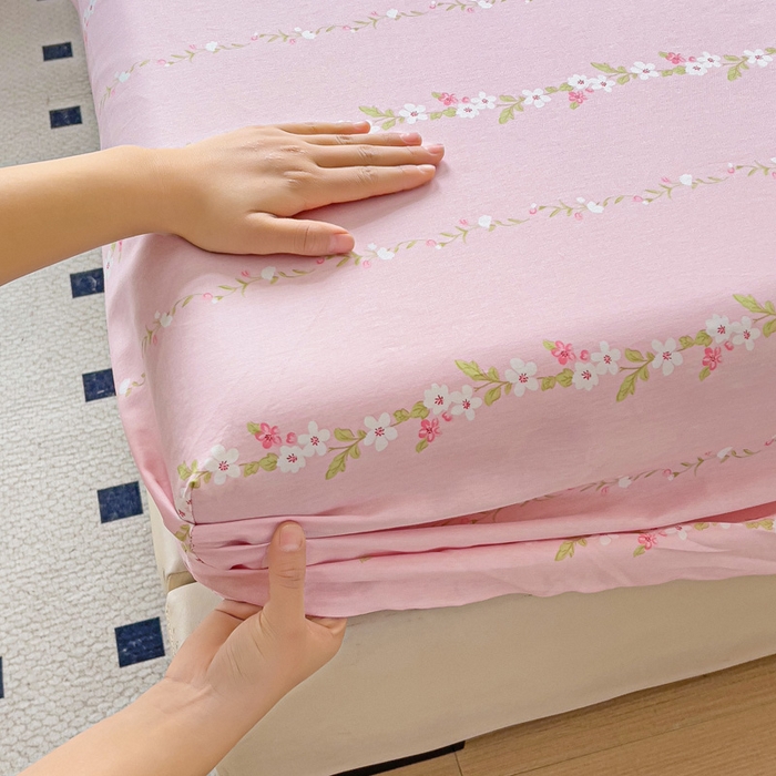 91家纺网 家纺一手货源 找家纺 依庭 2025新款全棉印花花卉款四件套单品系列-单床笠 云听若舞