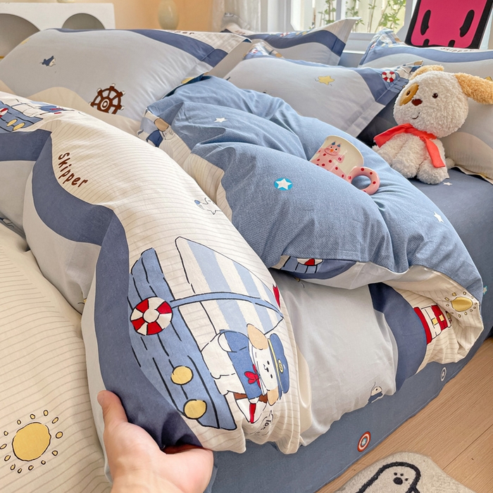 91家纺网 家纺一手货源 找家纺 依庭 2025新款全棉印花花卉款四件套单品系列-四件套 星夜号