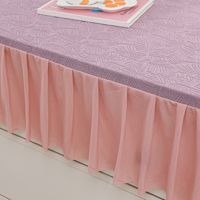 91家纺网 家纺一手货源 找家纺 2025新款防尘防滑斗柜套裙边-小树叶系列 紫色