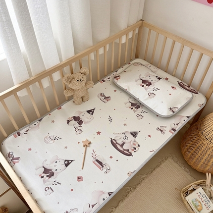 91家纺网 家纺一手货源 找家纺 （总）橘滋  2025夏日高端A类北欧原创卡通可爱数码印花婴儿席幼儿园冰丝席凉席童席