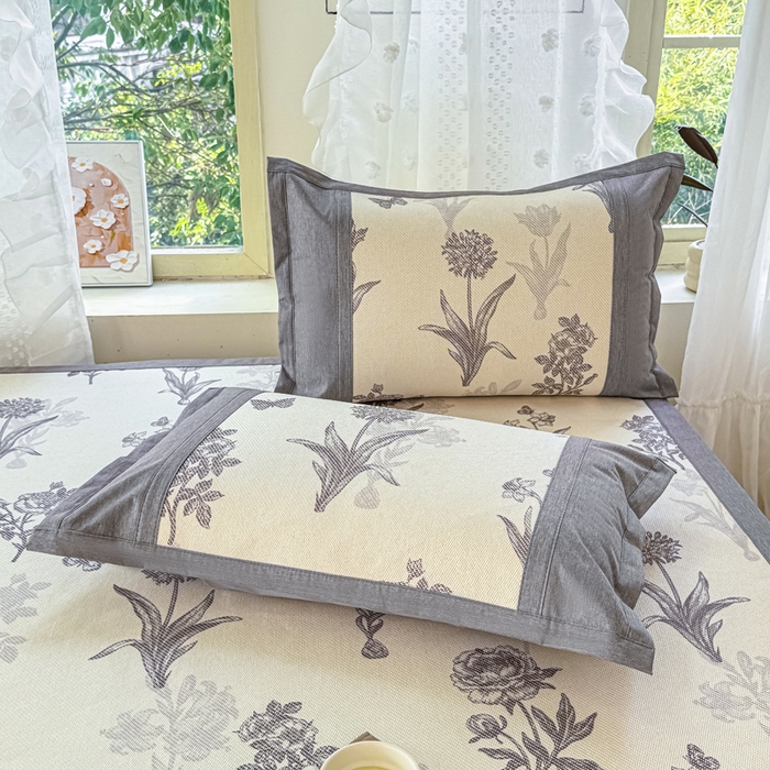 91家纺网 家纺一手货源 找家纺 2025新款A类抗菌数码印花冰藤席 飞花令