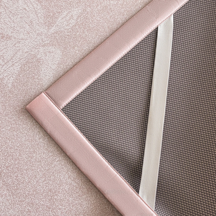 91家纺网 家纺一手货源 找家纺 2025新款A类PE提花凉席-翩翩起舞 翩翩起舞-柔情粉