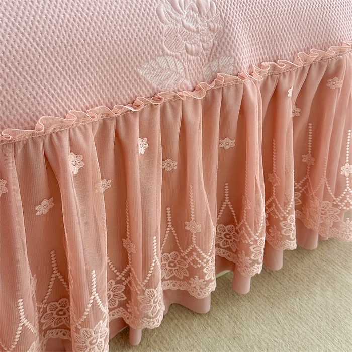 91家纺网 家纺一手货源 找家纺 恒爱   2025新款冰丝牡丹花床盖 豆沙