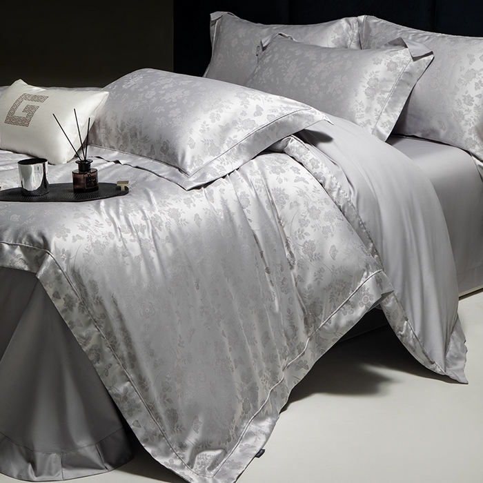 91家纺网 家纺一手货源 找家纺 张公子婚庆馆 2025新款长绒棉高精密色织大提花抗皱埋绳工艺系列 羽蝶