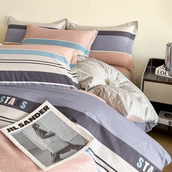 91家纺网 家纺一手货源 找家纺 依庭 2025新款全棉印花花卉款四件套单品系列-四件套 星空-玉