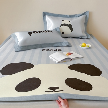 91家纺网 家纺一手货源 找家纺 （总）橘滋  2025夏日新款高端A类原创设计婴儿童趣卡通数码印花冰丝席凉席-床席床笠