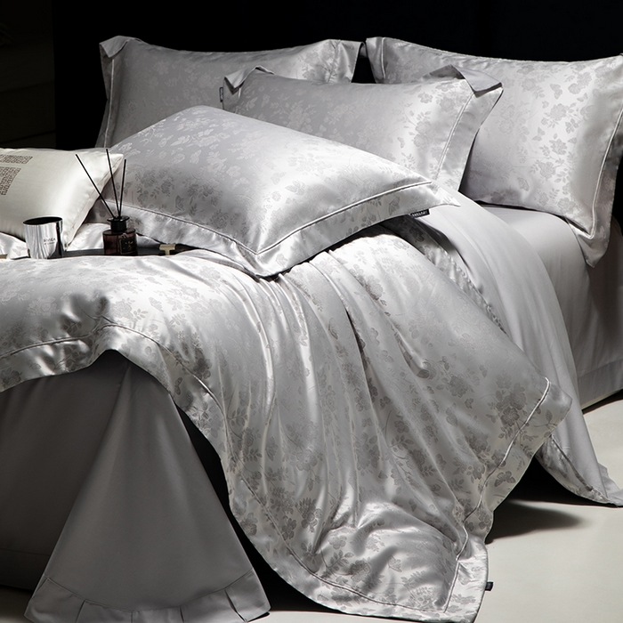 91家纺网 家纺一手货源 找家纺 张公子婚庆馆 2025新款长绒棉高精密色织大提花抗皱埋绳工艺系列 羽蝶