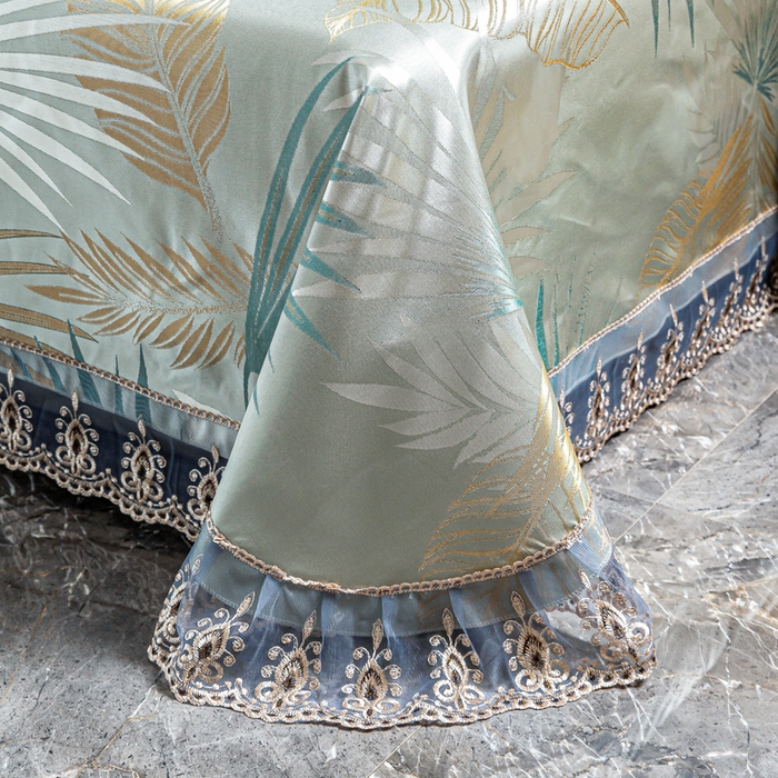 91家纺网 家纺一手货源 找家纺 席皇后  2025新款可机洗抗菌提花冰丝席 富贵叶