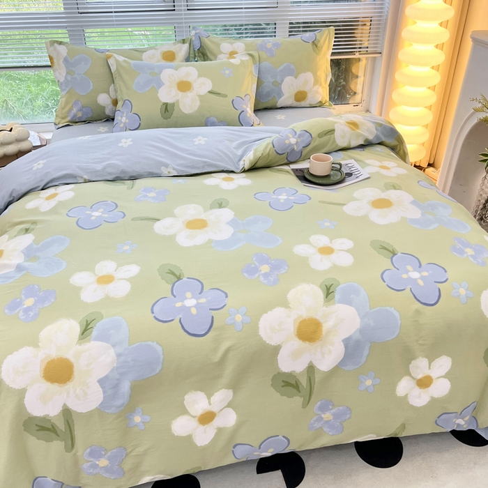 91家纺网 家纺一手货源 找家纺 依庭 2025新款全棉印花花卉款四件套单品系列-四件套 雅秀