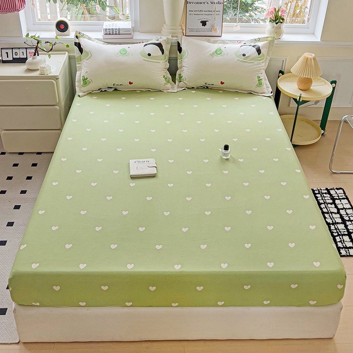 91家纺网 家纺一手货源 找家纺 依庭 2025新款全棉印花花卉款四件套单品系列-单床笠 熊猫乐园