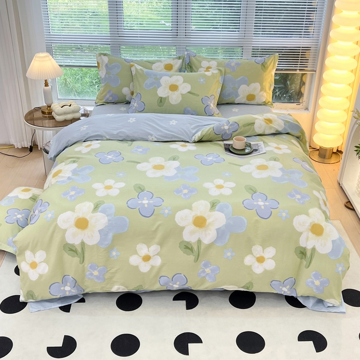 91家纺网 家纺一手货源 找家纺 依庭 2025新款全棉印花花卉款四件套单品系列-四件套 雅秀