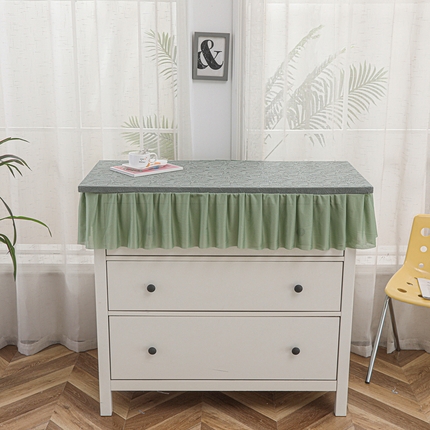 2025新款防尘防滑斗柜套裙边-小树叶系列 豆绿