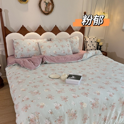 91家纺网 家纺一手货源 找家纺 （总）美丽坊 2025新款双层纱A类提花沐纱棉木棉四件套