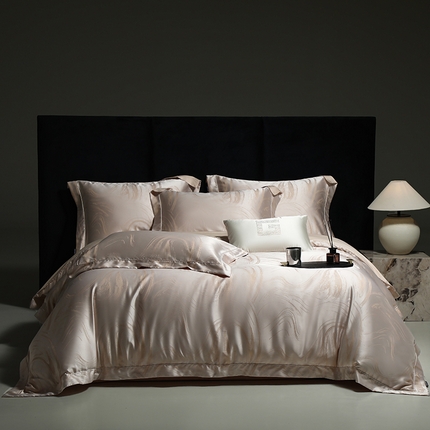 张公子婚庆馆 2025新款长绒棉高精密色织大提花抗皱埋绳工艺系列 澜梦-香槟金