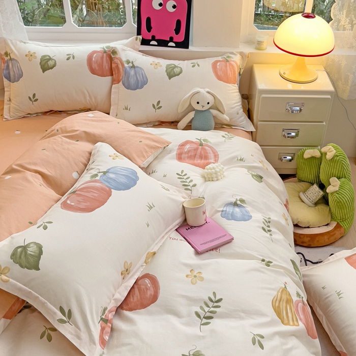 91家纺网 家纺一手货源 找家纺 依庭 2025新款全棉印花花卉款四件套单品系列-四件套 楠得遇见