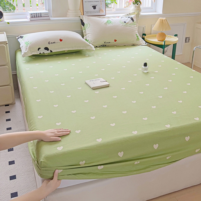 91家纺网 家纺一手货源 找家纺 依庭 2025新款全棉印花花卉款四件套单品系列-单床笠 熊猫乐园