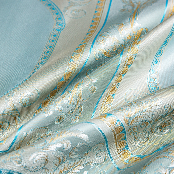 91家纺网 家纺一手货源 找家纺 席皇后  2025新款可机洗抗菌提花冰丝席 金碧辉煌