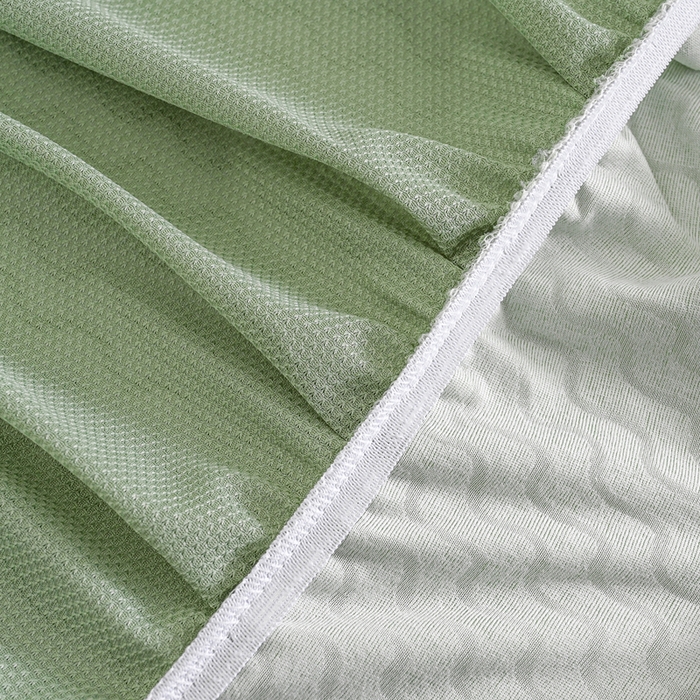 91家纺网 家纺一手货源 找家纺 2025新款防滑防尘斗柜套裙边-水波纹系列 浅绿