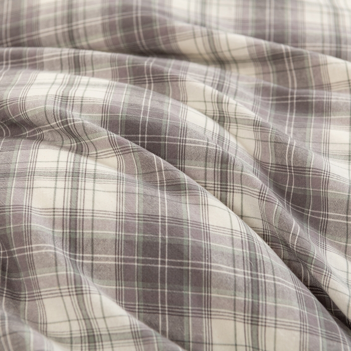 91家纺网 家纺一手货源 找家纺 居美良品 2025新款100%全棉色织水洗棉四件套 烟雨-灰