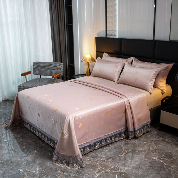 91家纺网 家纺一手货源 找家纺 席皇后  2025新款可机洗抗菌提花冰丝席 爱心