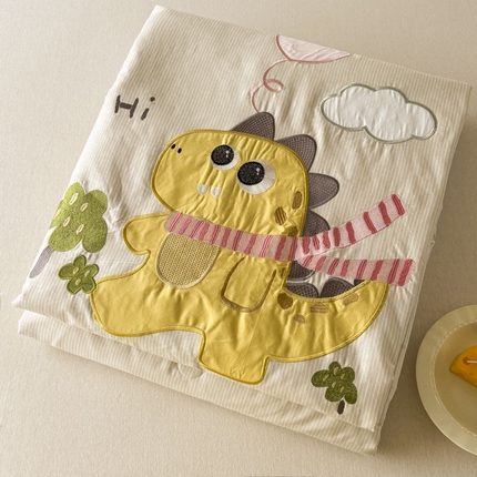 鸣升家纺  2025新款精梳全棉纯棉绣花夏被夏凉被空调被 围巾龙龙