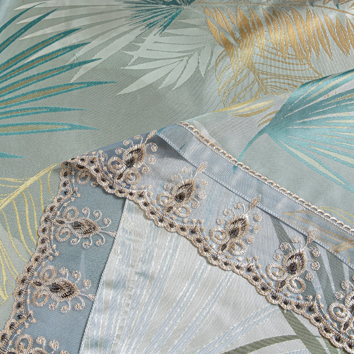 91家纺网 家纺一手货源 找家纺 席皇后  2025新款可机洗抗菌提花冰丝席 富贵叶