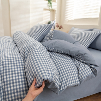 91家纺网 家纺一手货源 找家纺 （总）居美良品 2025新款100%全棉色织水洗棉四件套细纱老粗布四件套