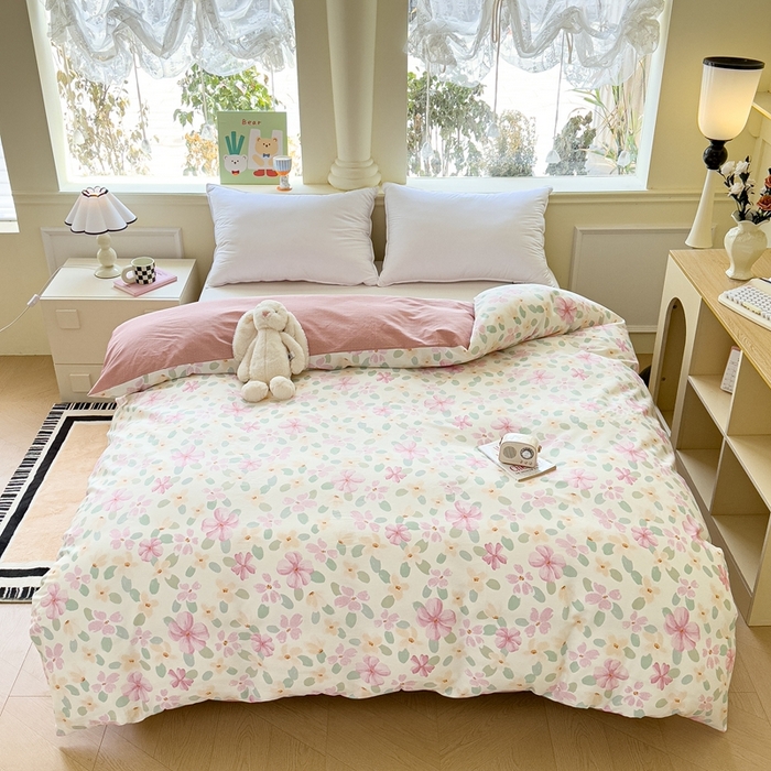 91家纺网 家纺一手货源 找家纺 大吉 2025新款全棉单被套 甜梦