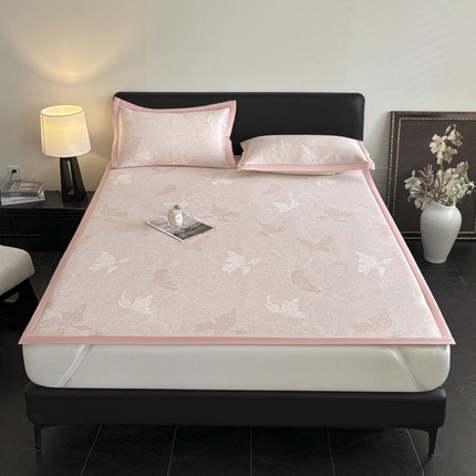 2025新款A类PE提花凉席-翩翩起舞 翩翩起舞-柔情粉