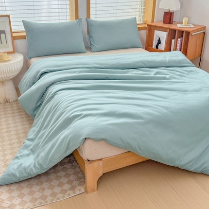 91家纺网 家纺一手货源 找家纺 （总）莎臣豹 2025新款纯色水洗棉磨毛原棉单被套