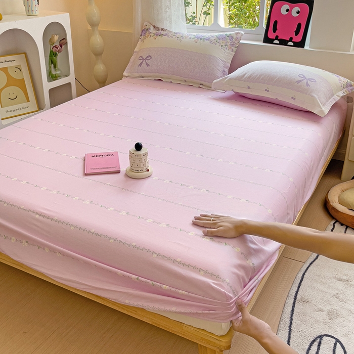 91家纺网 家纺一手货源 找家纺 依庭 2025新款全棉印花花卉款四件套单品系列-单床笠 洛香忆梦