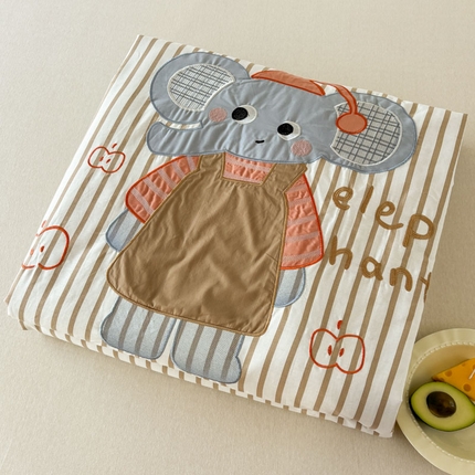 91家纺网 家纺一手货源 找家纺 鸣升家纺  2025新款精梳全棉纯棉绣花夏被夏凉被空调被 象可爱