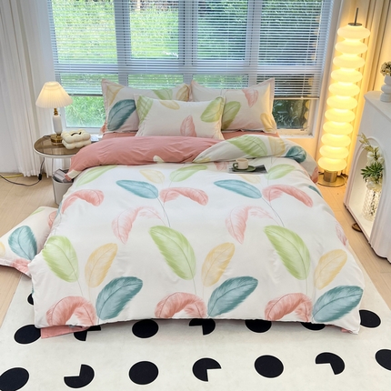 91家纺网 家纺一手货源 找家纺 （总）依庭 2025新款全棉印花花卉款四件套单品系列-四件套