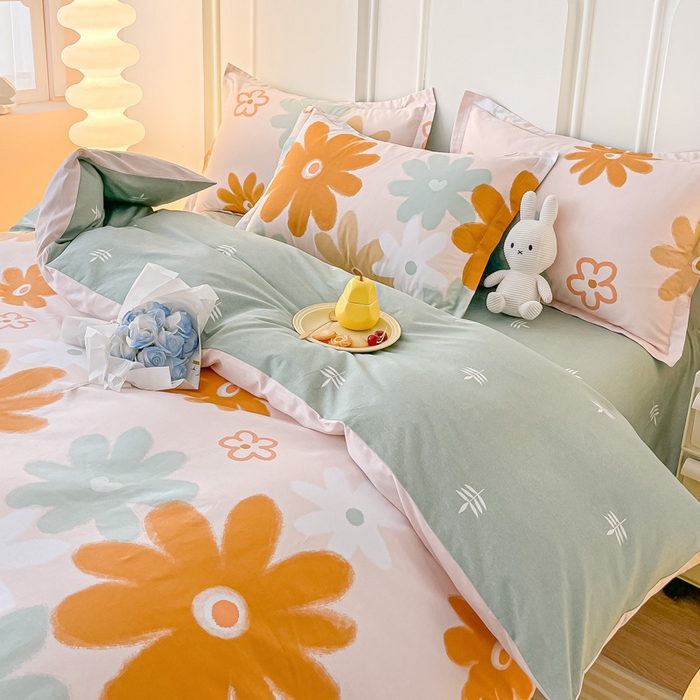 91家纺网 家纺一手货源 找家纺 依庭 2025新款全棉印花花卉款四件套单品系列-四件套 印凤晓月