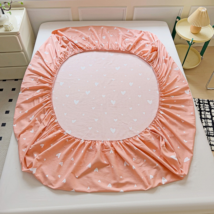 91家纺网 家纺一手货源 找家纺 依庭 2025新款全棉印花花卉款四件套单品系列-单床笠 笑脸草莓