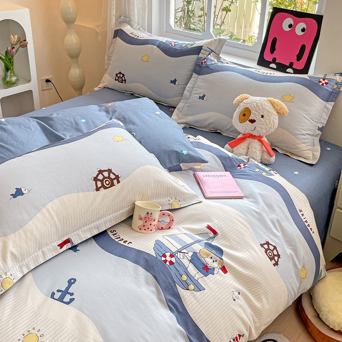 91家纺网 家纺一手货源 找家纺 依庭 2025新款全棉印花花卉款四件套单品系列-四件套 星夜号