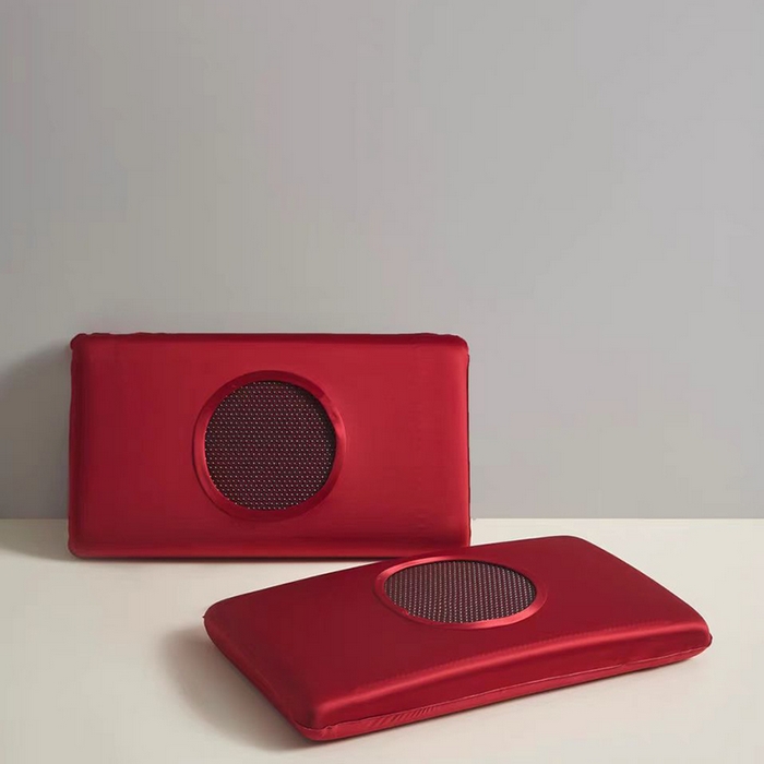 91家纺网 家纺一手货源 找家纺 云熙枕业  2025新款石墨烯凝胶记忆枕头枕芯 红色  40*70cm一对