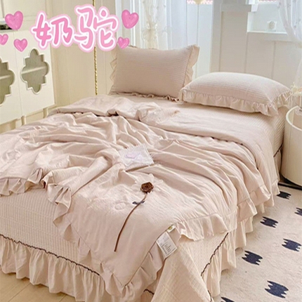 91家纺网 家纺一手货源 找家纺 （总）希朵家纺 2025新款小冰柠凉感床盖夏被四件套